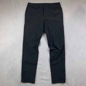 Lululemon Mens 31 Black Chino ABC Pant Slim Warpstreme Tapered Stretch 31x30